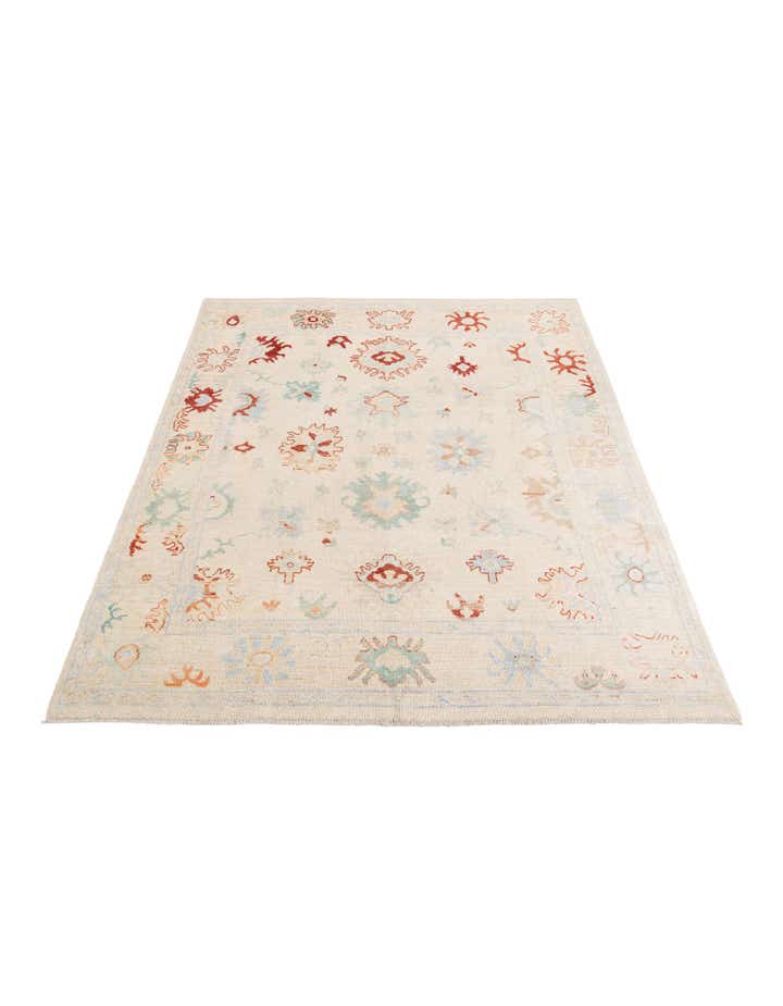 8' x 9' 8 Hand Knotted Oushak Wool Rug