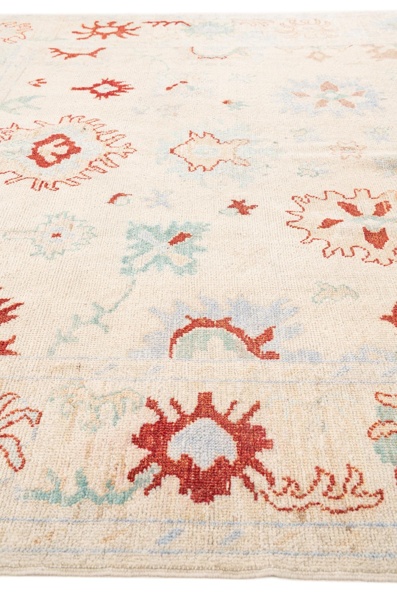 8' x 9' 8 Hand Knotted Oushak Wool Rug