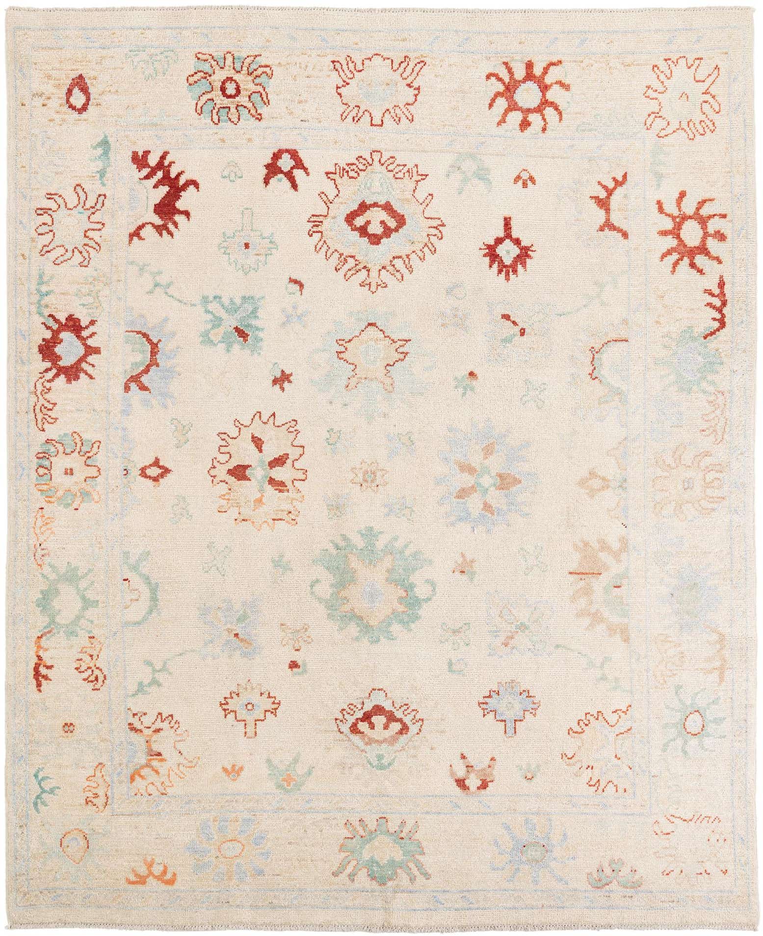 8' x 9' 8 Hand Knotted Oushak Wool Rug