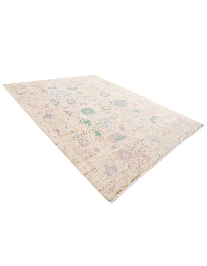 9' 2 x 11' 10 Hand Knotted Oushak Wool Rug