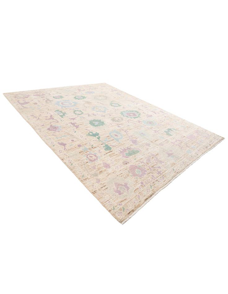 Detail image of 9' 2 x 11' 10 Hand Knotted Oushak Wool Rug