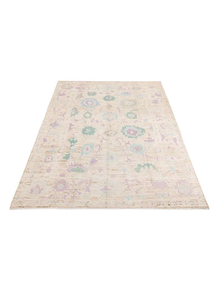 9' 2 x 11' 10 Hand Knotted Oushak Wool Rug