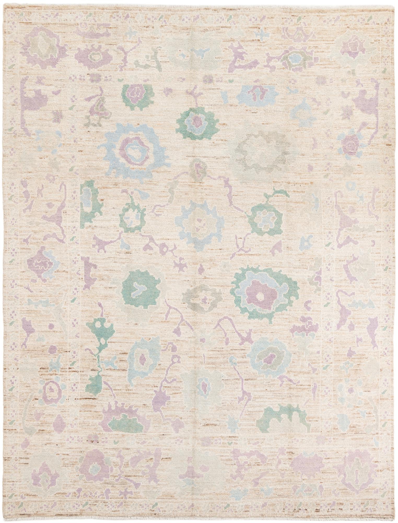 9' 2 x 11' 10 Hand Knotted Oushak Wool Rug
