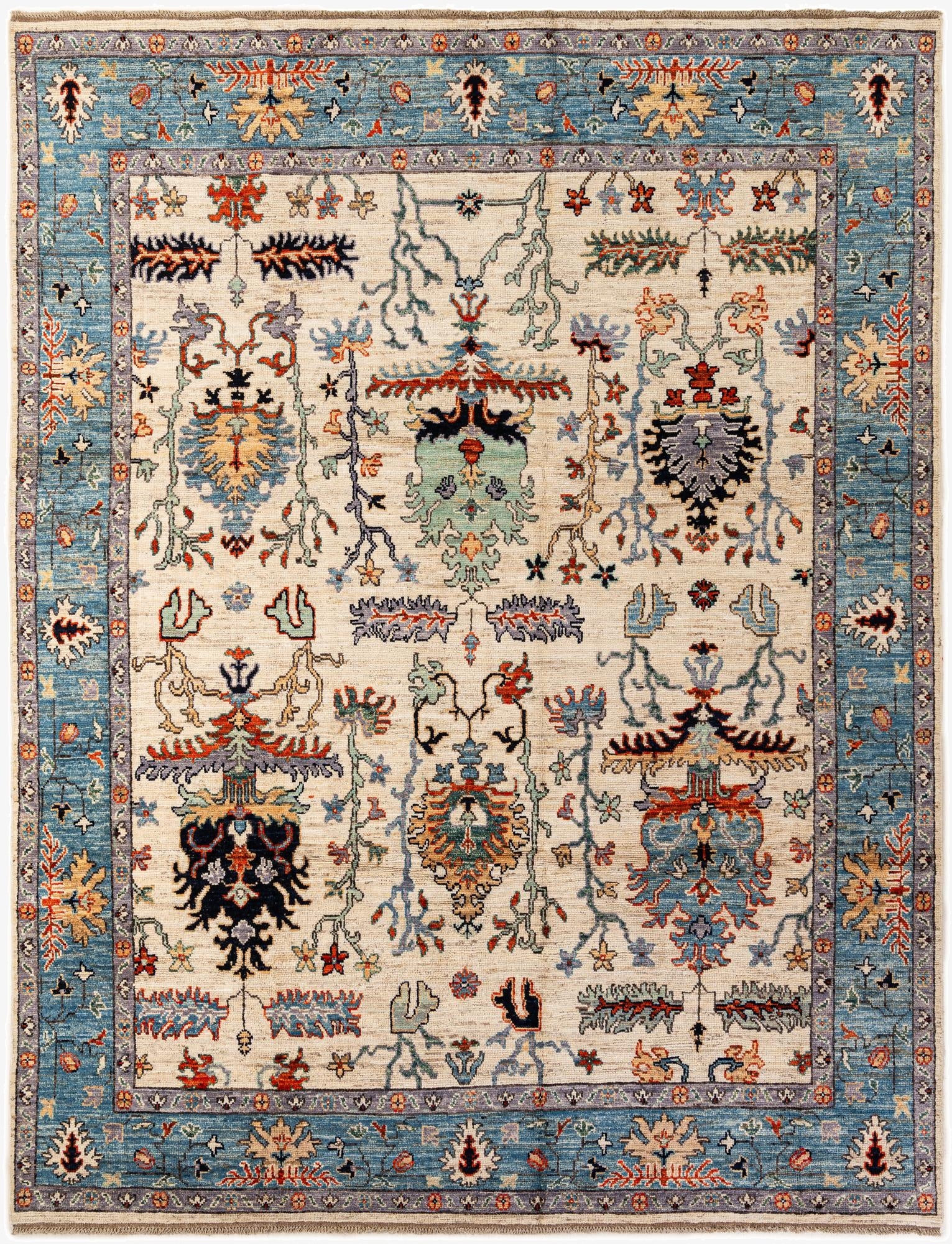 9' 4 x 12' 2  Hand Knotted Oushak Wool Rug