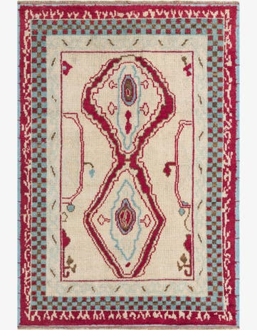 6' 2 x 9' 1 Hand Knotted Oushak Wool Rug