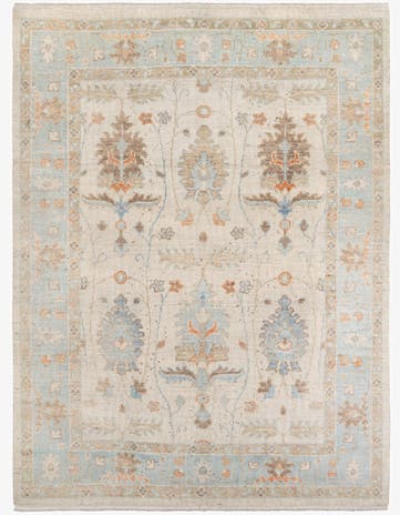 9' 2 x 12' 2 Hand Knotted Oushak Wool Rug