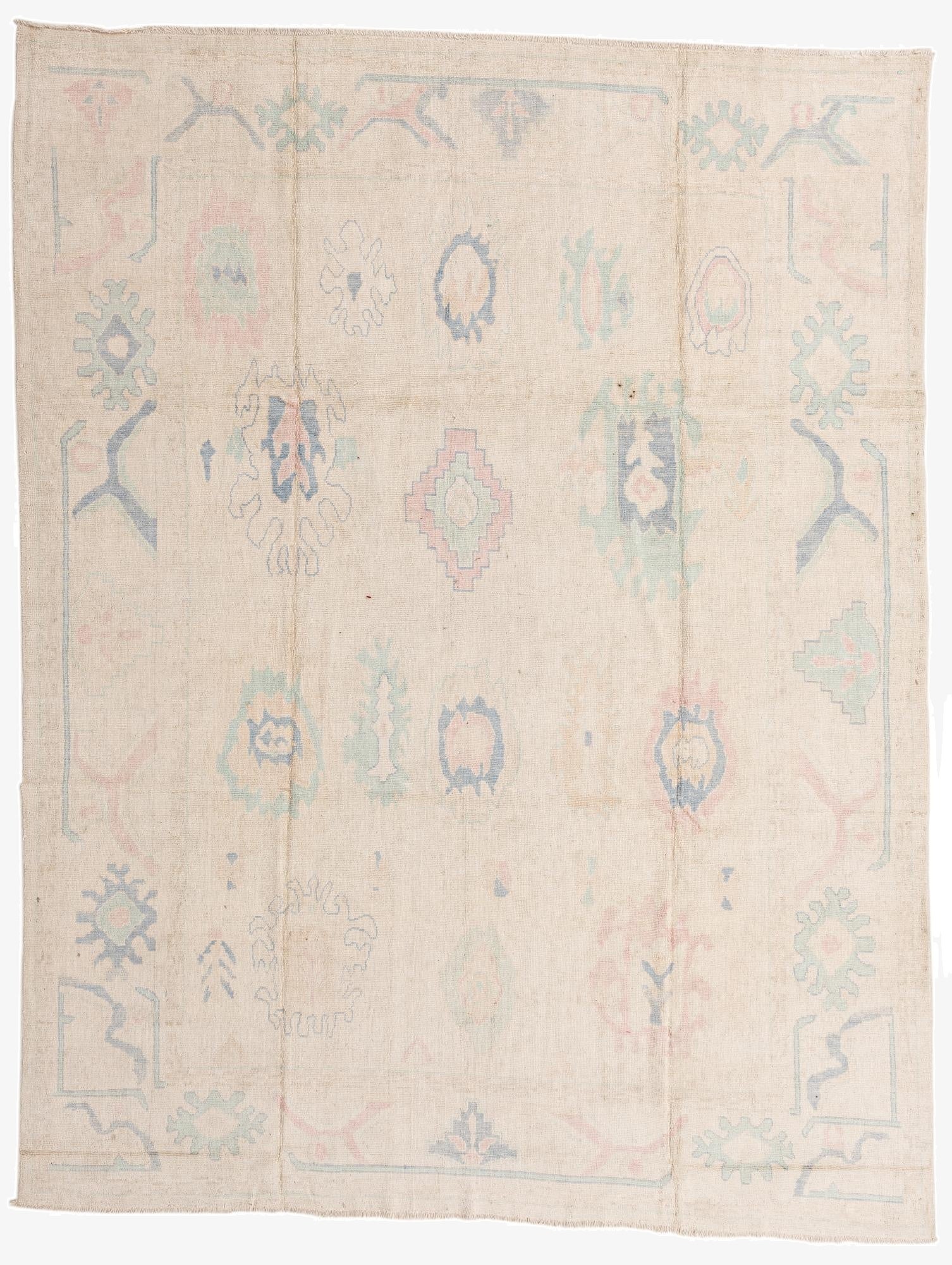 8' 10 x 11' 5  Hand Knotted Oushak Wool Rug