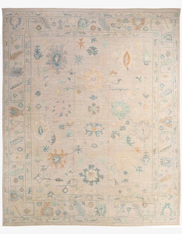 12' 2 x 14' 11 Hand Knotted Oushak Wool Rug