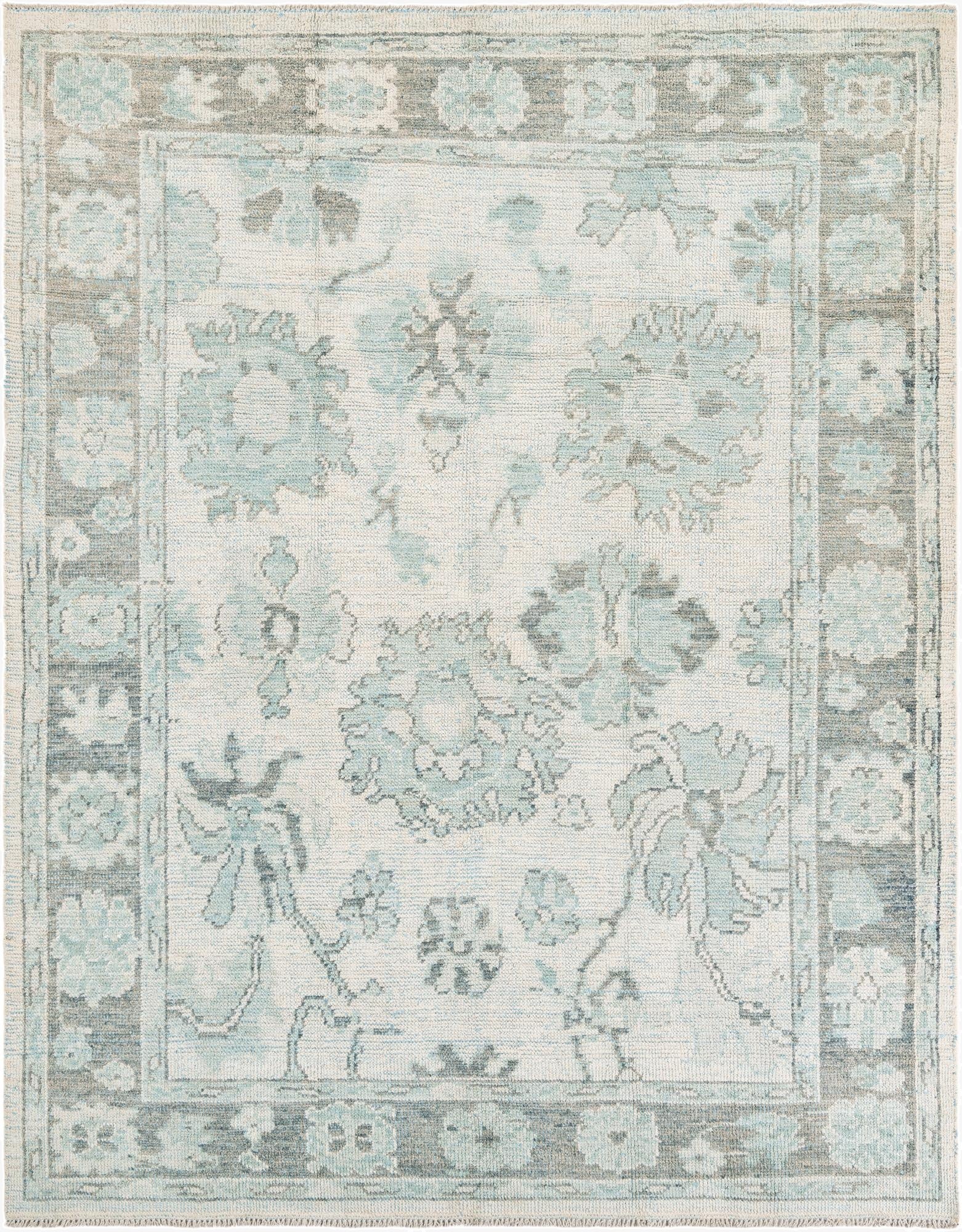 7' 9 x 9' 10  Hand Knotted Oushak Wool Rug