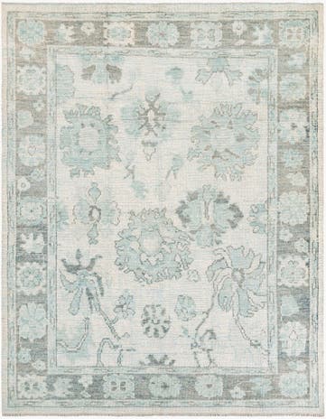 7' 9 x 9' 10 Hand Knotted Oushak Wool Rug