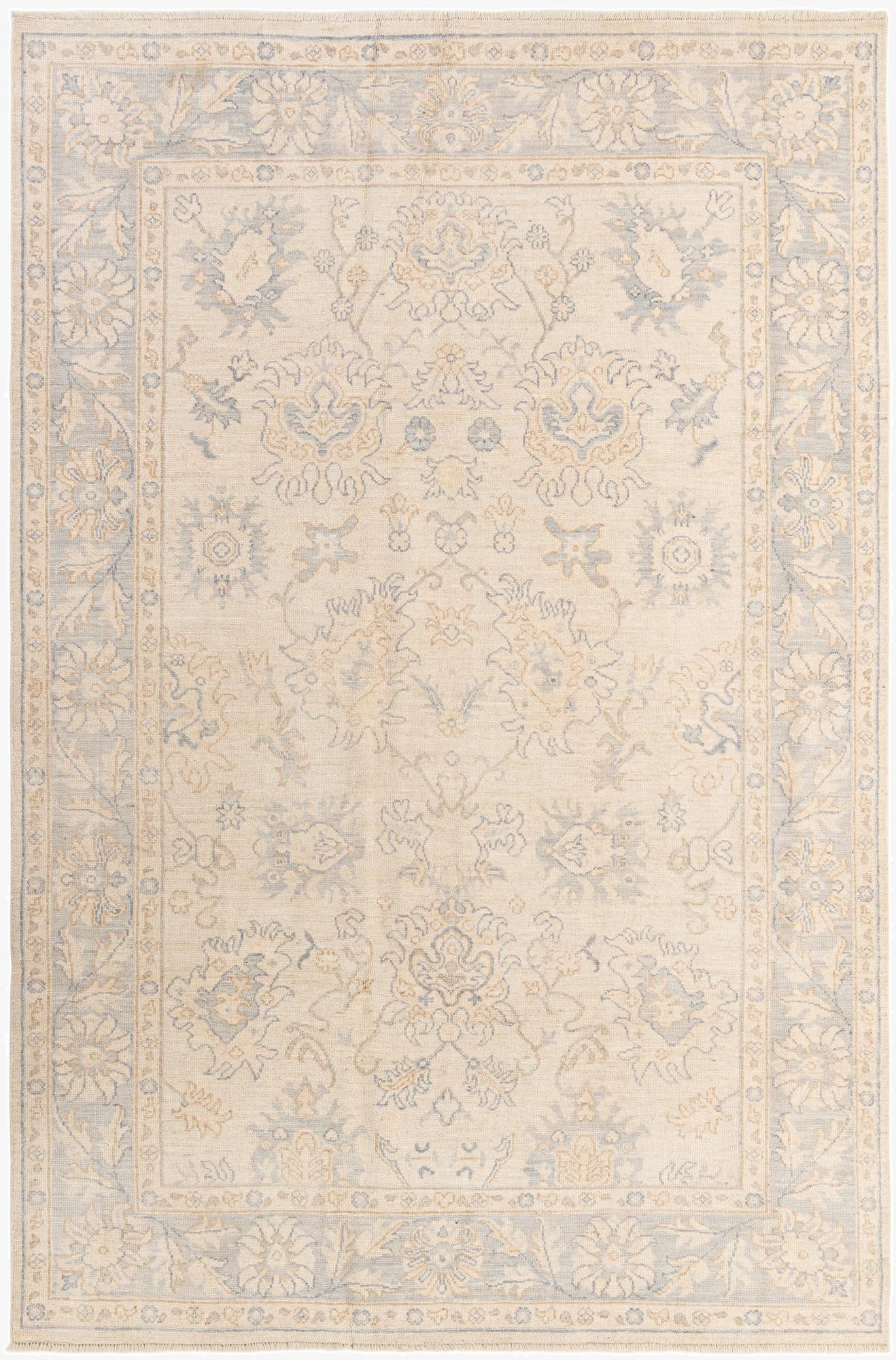 6' 1 x 9'  Hand Knotted Oushak Wool Rug
