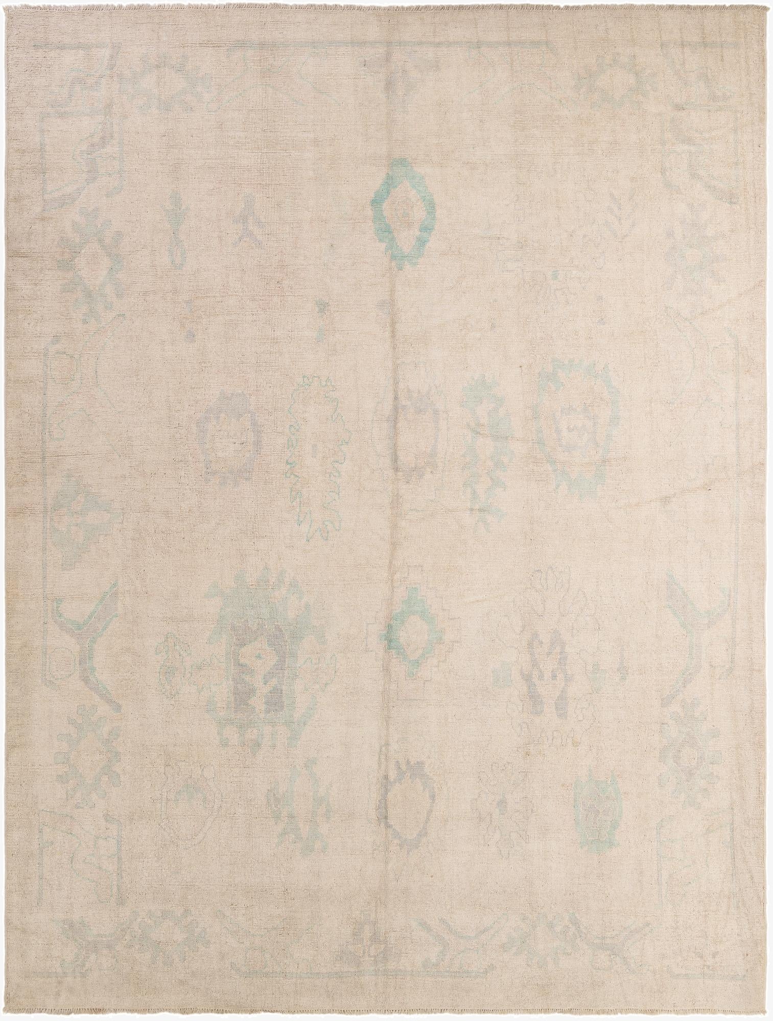 8' 7 x 11' 6  Hand Knotted Oushak Wool Rug