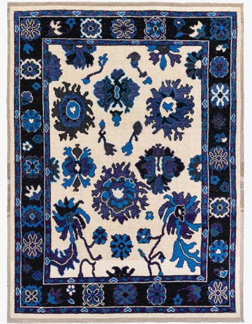 9' 3 x 12' 9 Hand Knotted Oushak Wool Rug