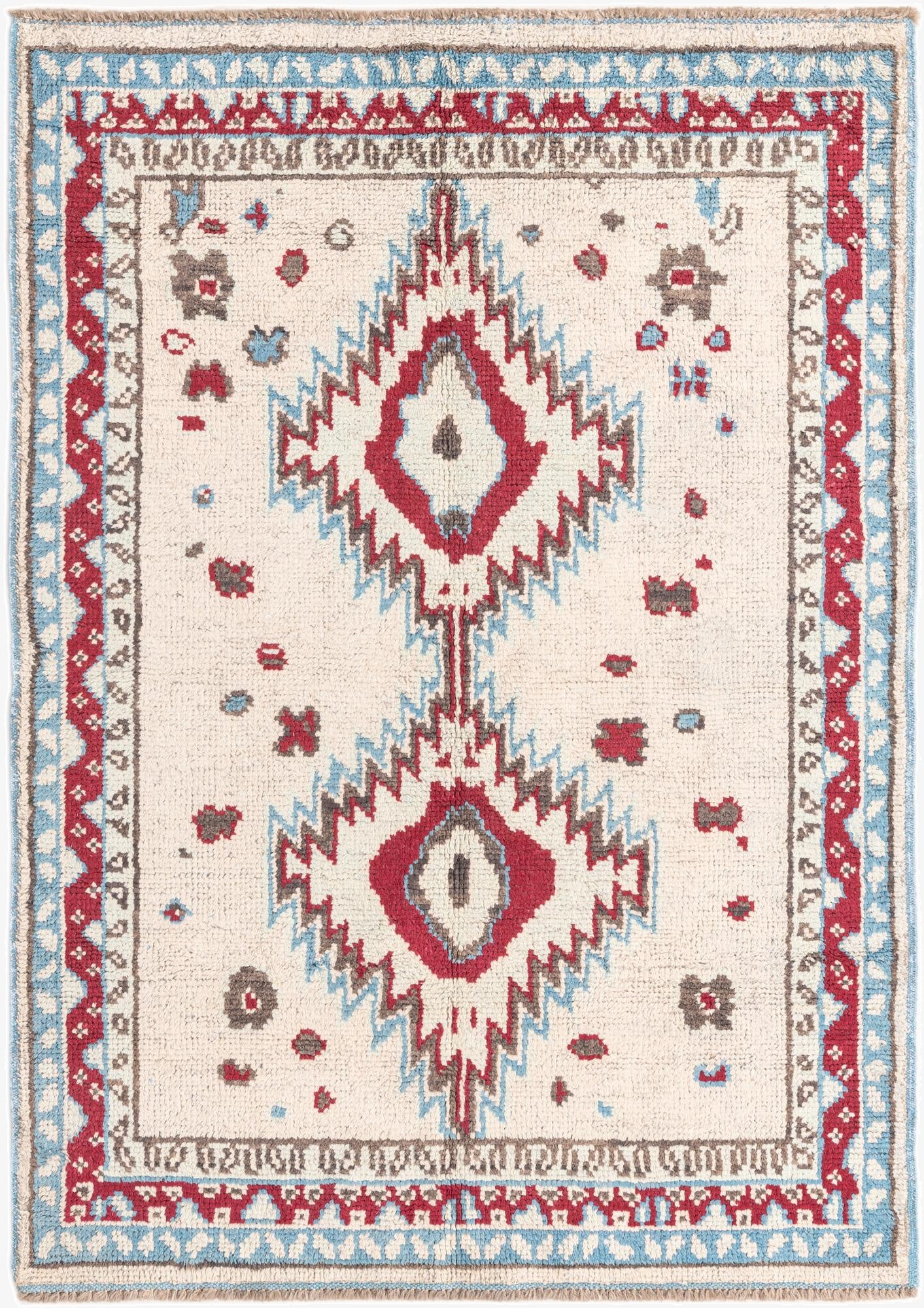 5' x 7' 2  Hand Knotted Oushak Wool Rug