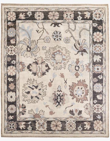 9' 7 x 11' 10 Hand Knotted Oushak Wool Rug