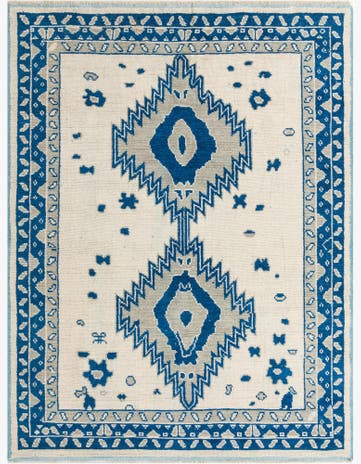 7' 10 x 10' 4 Hand Knotted Oushak Wool Rug