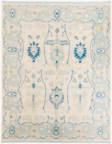 7' 8 x 9' 10 Hand Knotted Oushak Wool Rug
