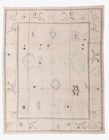 9' 2 x 11' 5 Hand Knotted Oushak Wool Rug
