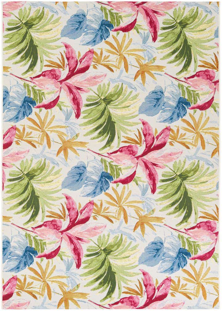5' 2 x 7' 8 Easy-Clean Botanical Indoor / Outdoor Rug