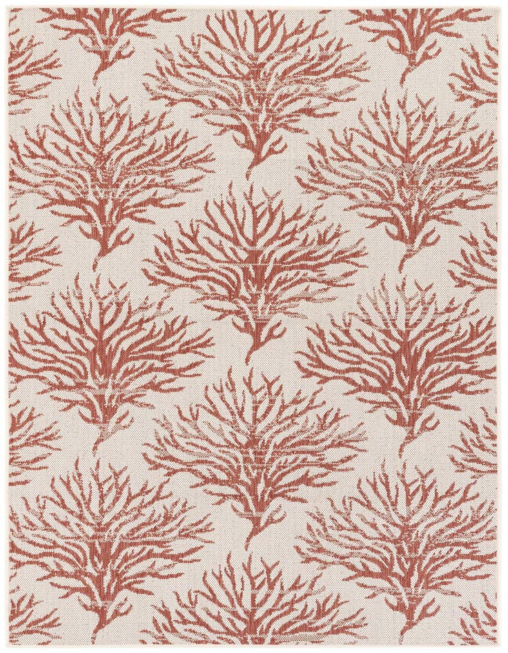 Detail image of 5' 3 x 7' 7 Easy-Clean Botanical Indoor / Outdoor Rug