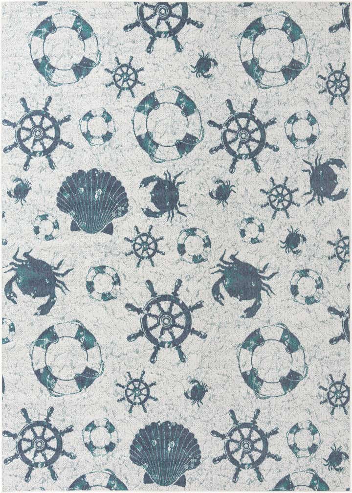9' x 12' Easy-Clean Coastal Indoor / Outdoor Rug