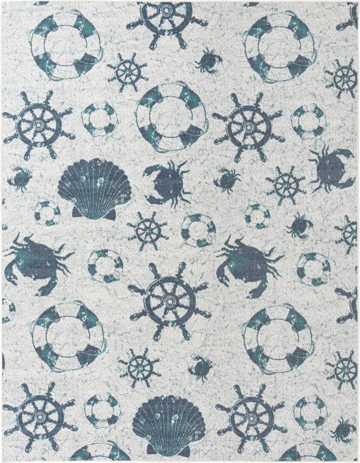 Detail image of 9' x 12' Easy-Clean Coastal Indoor / Outdoor Rug
