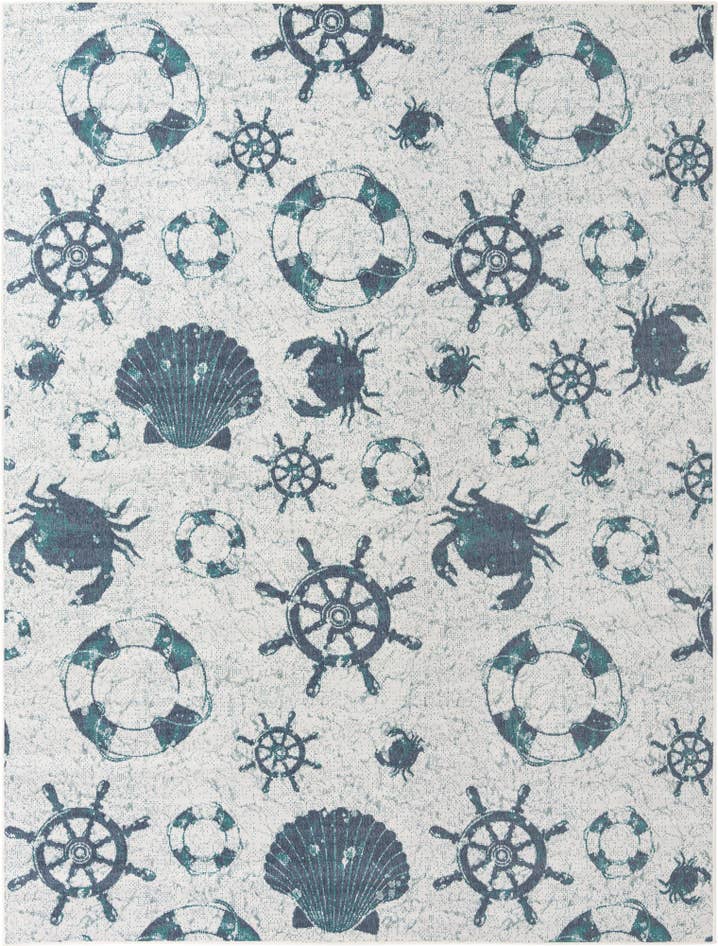 Detail image of 9' x 12' Easy-Clean Coastal Indoor / Outdoor Rug