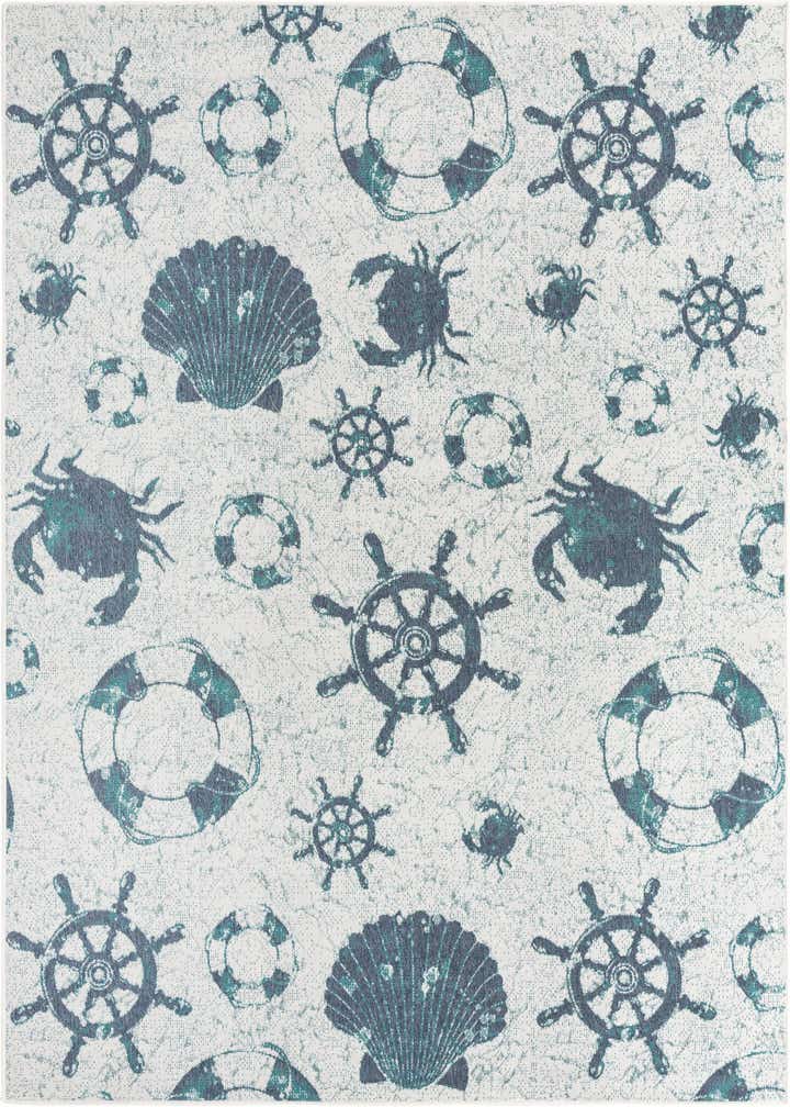 7' 10 x 10' Easy-Clean Coastal Indoor / Outdoor Rug