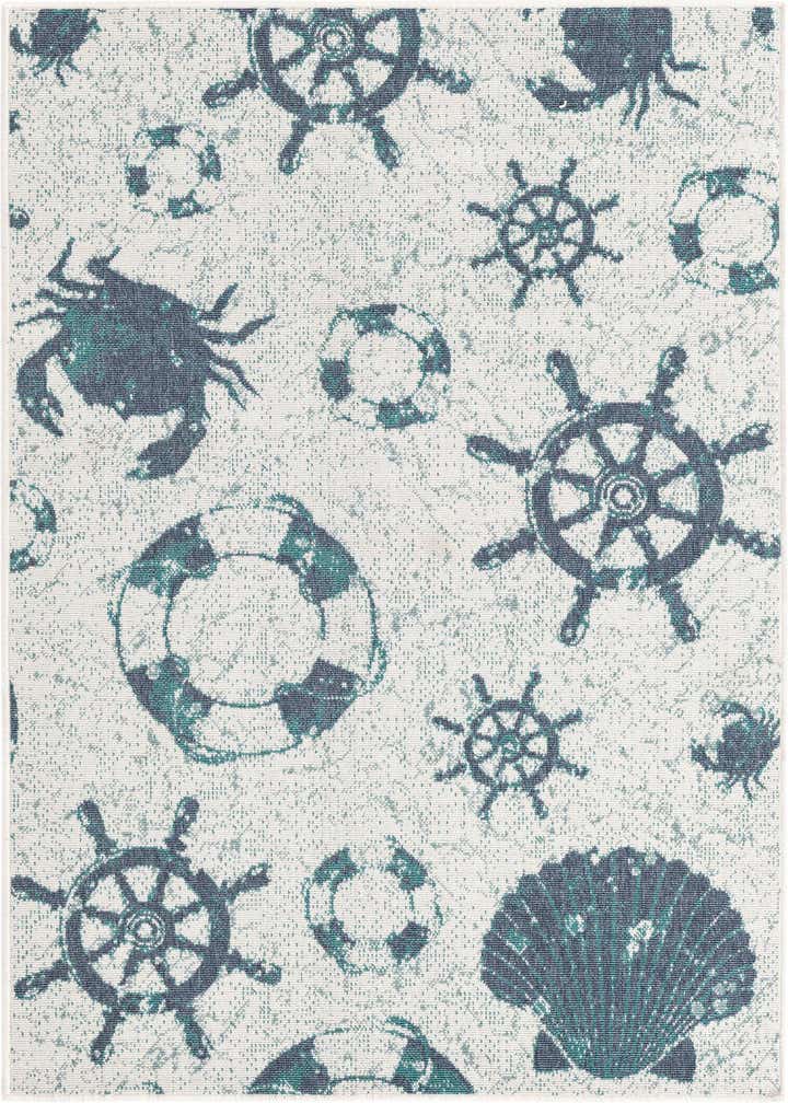4' x 6' Easy-Clean Coastal Indoor / Outdoor Rug