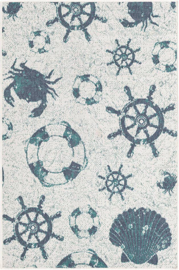 Detail image of 4' x 6' Easy-Clean Coastal Indoor / Outdoor Rug