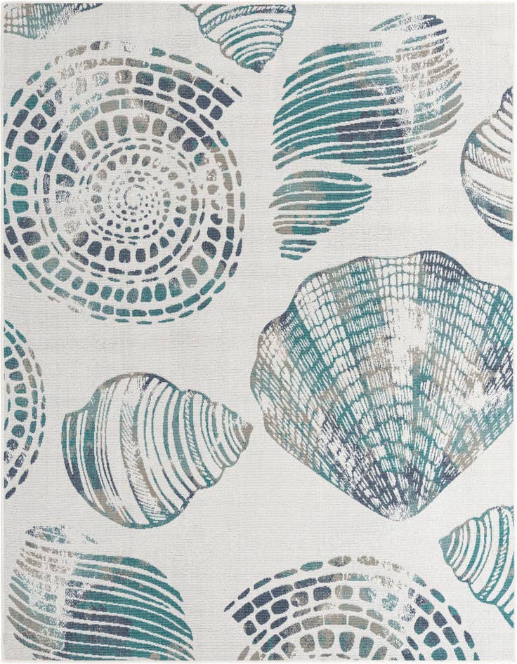 Detail image of 7' 10 x 10' Easy-Clean Coastal Indoor / Outdoor Rug