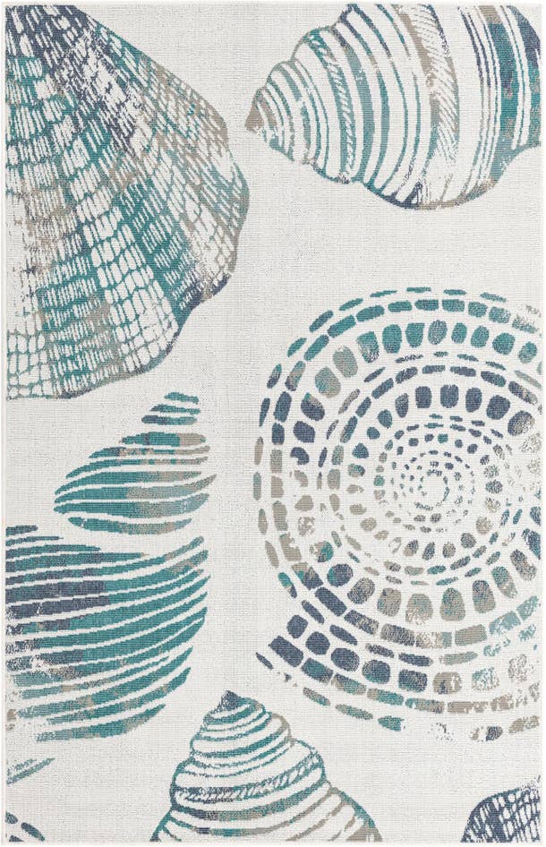 Detail image of 5' 3 x 8' Easy-Clean Coastal Indoor / Outdoor Rug