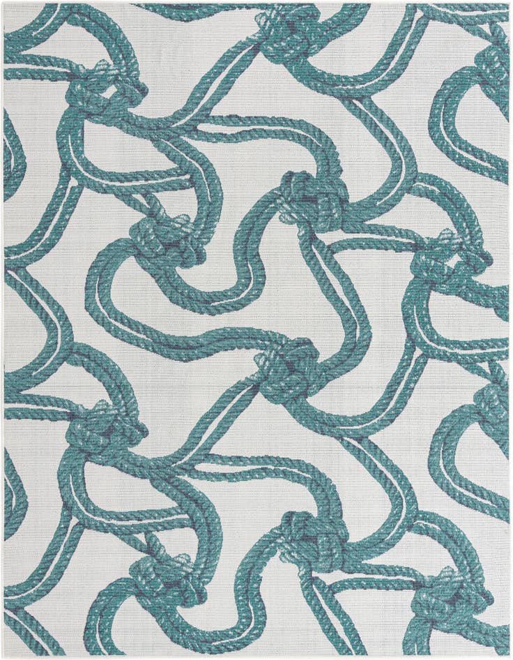 Detail image of 7' 10 x 10' Easy-Clean Coastal Indoor / Outdoor Rug