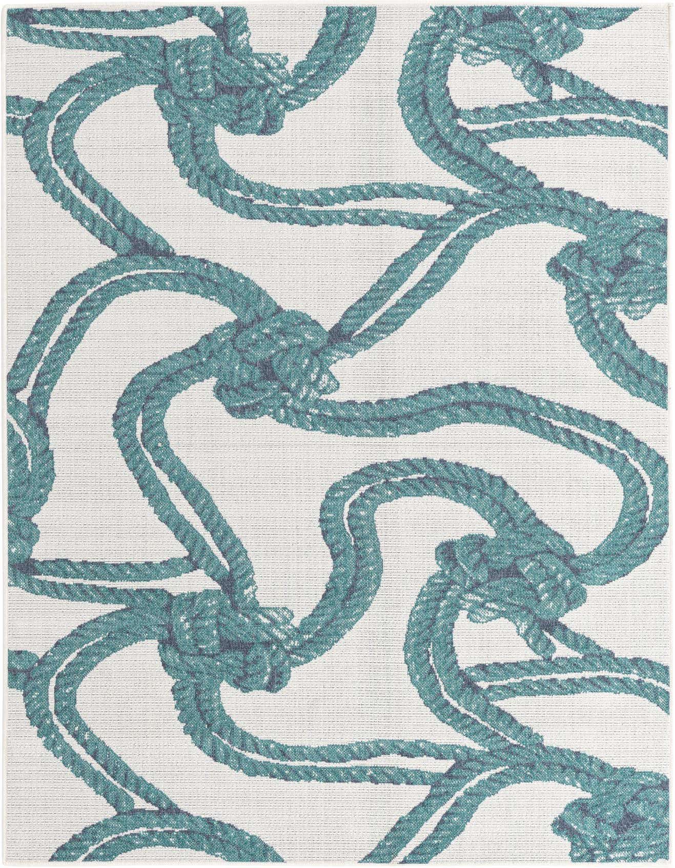 5' 3 x 8' Easy-Clean Coastal Indoor / Outdoor Rug