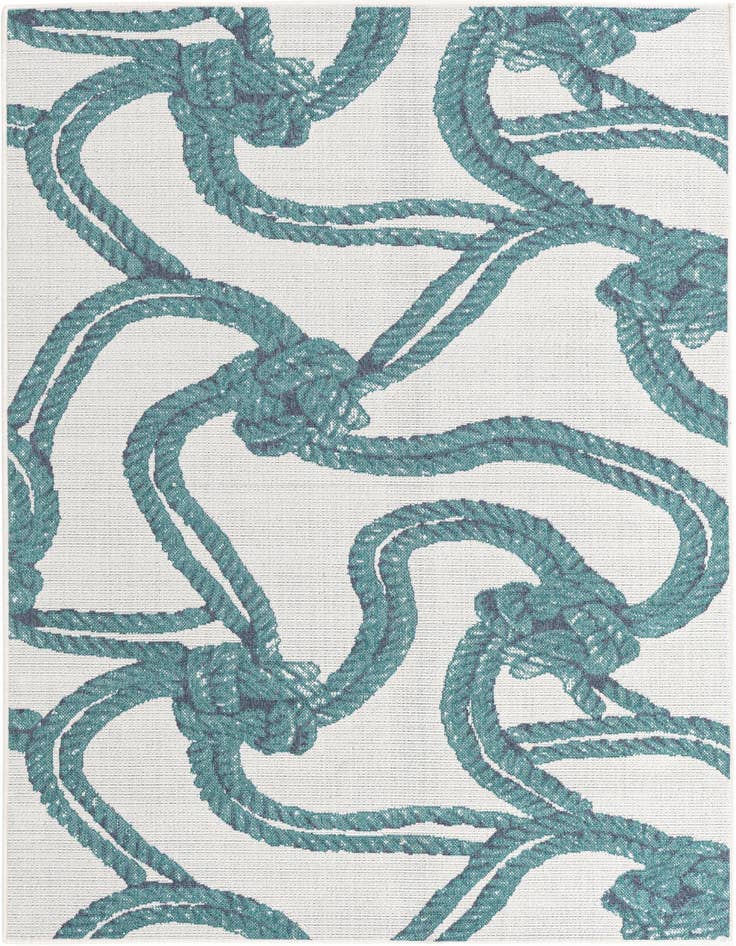 Detail image of 5' 3 x 8' Easy-Clean Coastal Indoor / Outdoor Rug