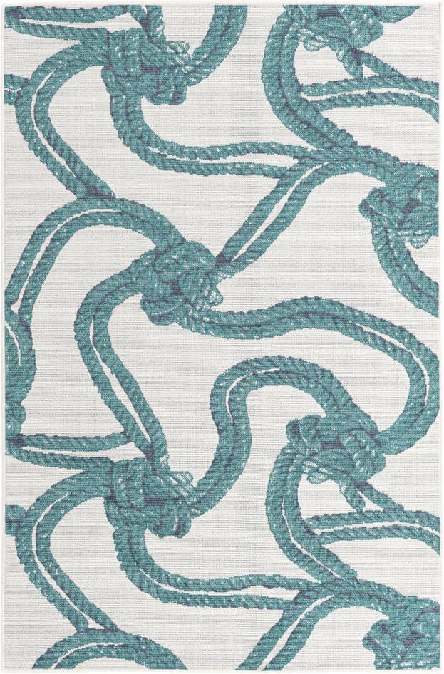 Detail image of 5' 3 x 8' Easy-Clean Coastal Indoor / Outdoor Rug