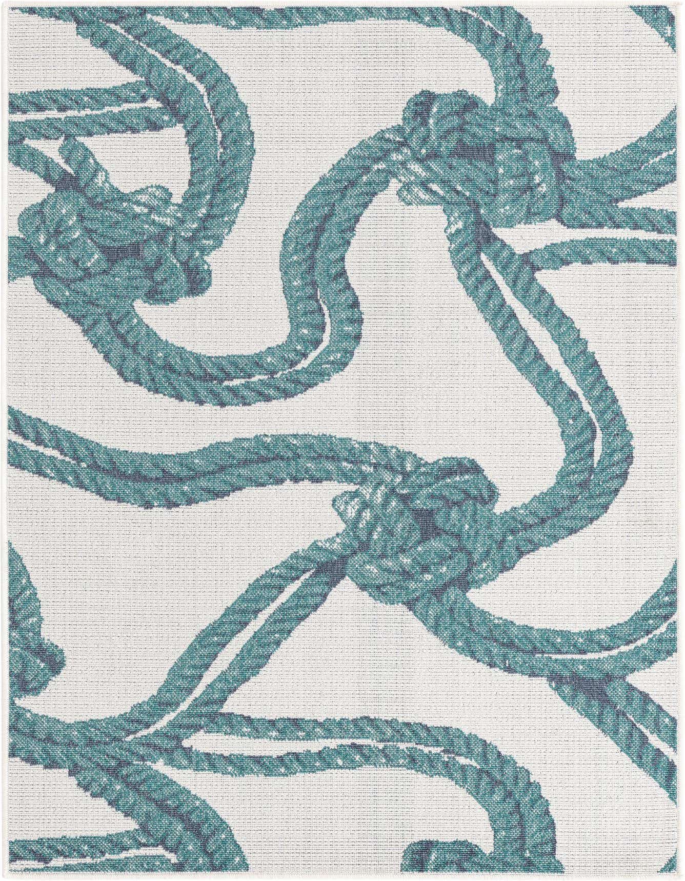 4' x 6' Easy-Clean Coastal Indoor / Outdoor Rug