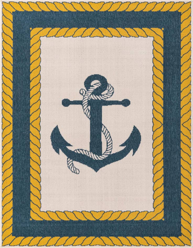 Detail image of 4' x 6' Easy-Clean Coastal Indoor / Outdoor Rug