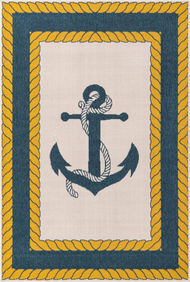 Detail image of 4' x 6' Easy-Clean Coastal Indoor / Outdoor Rug
