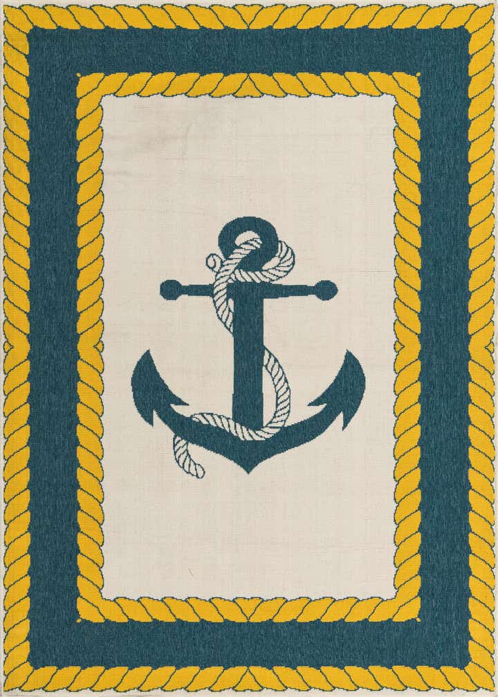 5' 3 x 8' Easy-Clean Coastal Indoor / Outdoor Rug