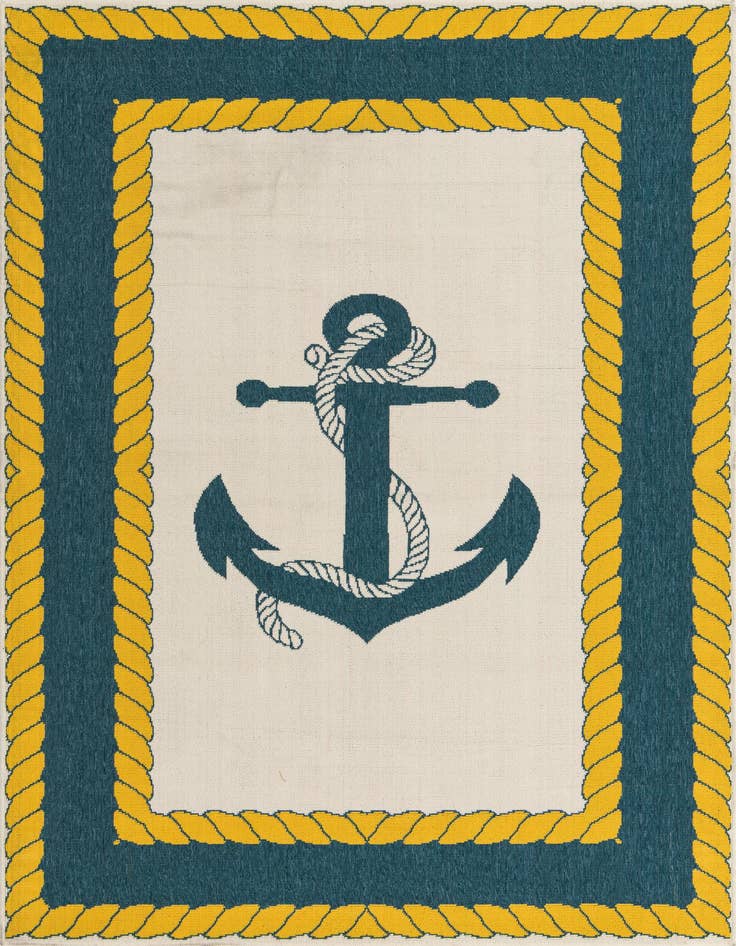 Detail image of 5' 3 x 8' Easy-Clean Coastal Indoor / Outdoor Rug