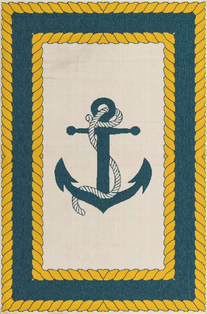 5' 3 x 8' Easy-Clean Coastal Indoor / Outdoor Rug