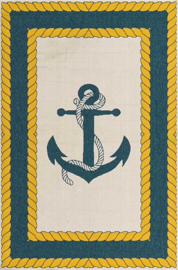 Detail image of 5' 3 x 8' Easy-Clean Coastal Indoor / Outdoor Rug