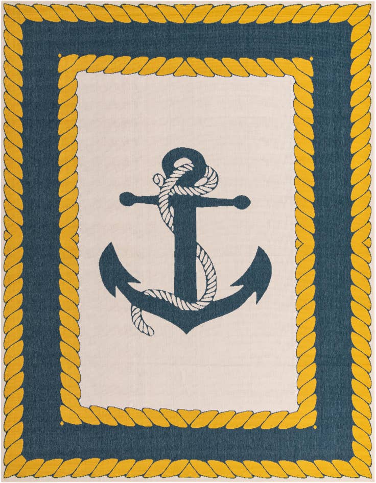 Detail image of 9' x 12' Easy-Clean Coastal Indoor / Outdoor Rug