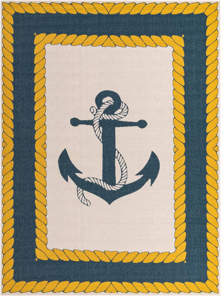 Detail image of 9' x 12' Easy-Clean Coastal Indoor / Outdoor Rug