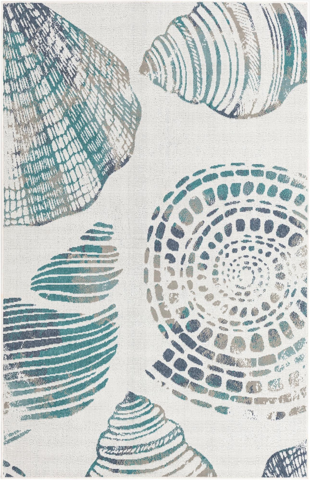5' 3 x 8'  Washable Coastal Indoor / Outdoor Rug