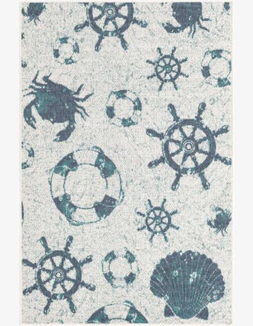 4' x 6' Easy-Clean Coastal Indoor / Outdoor Rug