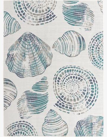 Ivory Easy-Clean Coastal Indoor / Outdoor Rug