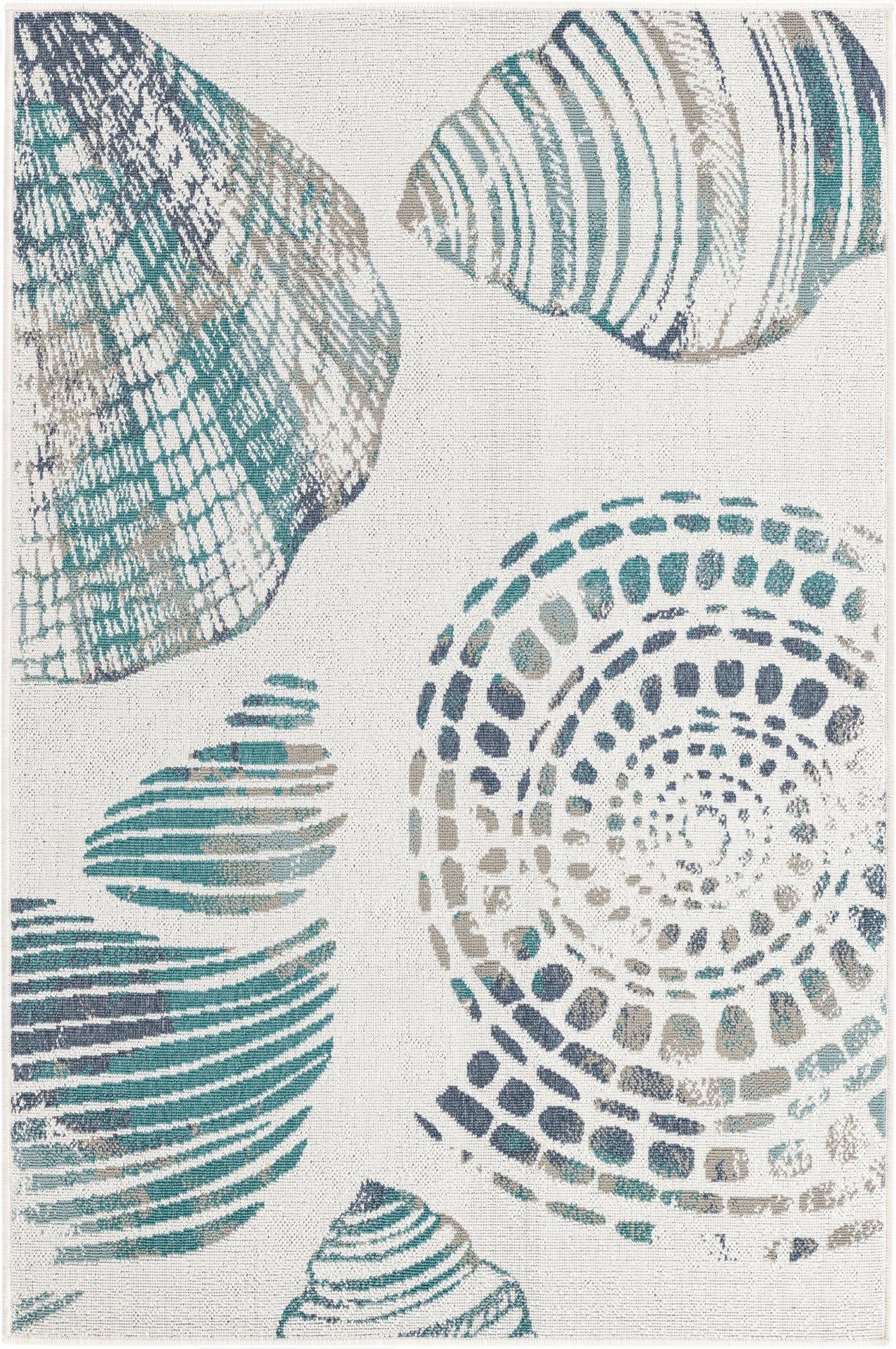 Primary image 4' x 6'  Washable Coastal Indoor / Outdoor Rug