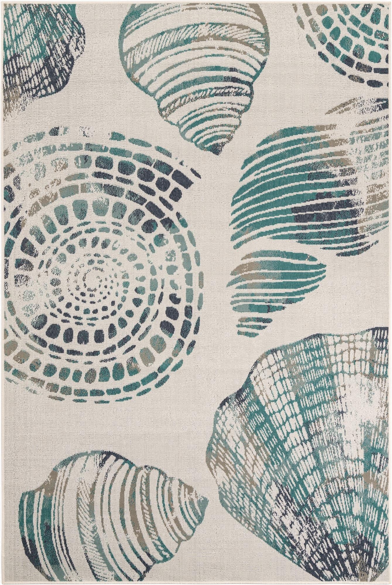 6' x 9'  Washable Coastal Indoor / Outdoor Rug